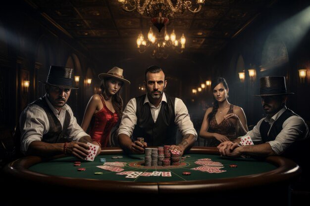 Layar permainan Bandar Poker keluaran hk menampilkan meja dengan dealer langsung, kartu, dan opsi taruhan